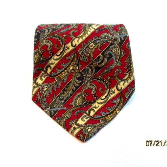 Burberry Other - Authentic Burberry of London Vintage Burgundy Paisley Men’s Luxury Tie 60” x 4"